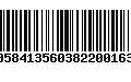 Código de Barras 00584135603822001639