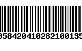 Código de Barras 00584204102821001354