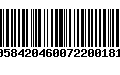 Código de Barras 00584204600722001812