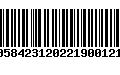 Código de Barras 00584231202219001219