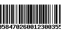 Código de Barras 00584702600123003559