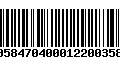 Código de Barras 00584704000122003587