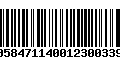 Código de Barras 00584711400123003393