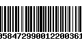 Código de Barras 00584729900122003619