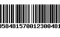 Código de Barras 00584815700123004815