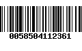 Código de Barras 0058504112361