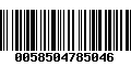 Código de Barras 0058504785046