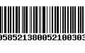 Código de Barras 00585213800521003030