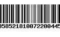 Código de Barras 00585218100722004450