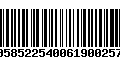 Código de Barras 00585225400619002577