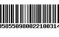 Código de Barras 00585509800221003143