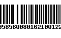 Código de Barras 00585600801621001225