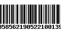 Código de Barras 00585621905221001395