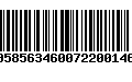 Código de Barras 00585634600722001465