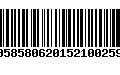 Código de Barras 00585806201521002599