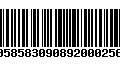 Código de Barras 00585830908920002560