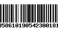 Código de Barras 00586101905423001818