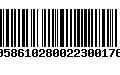 Código de Barras 00586102800223001763