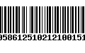 Código de Barras 00586125102121001519