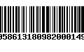 Código de Barras 00586131809820001499