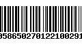 Código de Barras 00586502701221002911