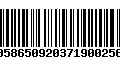 Código de Barras 00586509203719002562