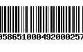 Código de Barras 00586510004920002572