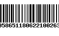 Código de Barras 00586511806221002638