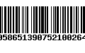 Código de Barras 00586513907521002644