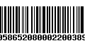 Código de Barras 00586520800022003892