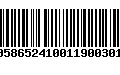 Código de Barras 00586524100119003016