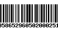 Código de Barras 00586529605020002516