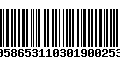 Código de Barras 00586531103019002530