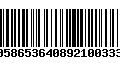 Código de Barras 00586536408921003336