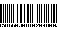 Código de Barras 00586603001020000933