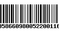 Código de Barras 00586609800522001165