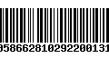 Código de Barras 00586628102922001314