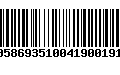 Código de Barras 00586935100419001912