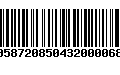 Código de Barras 00587208504320000680