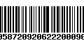 Código de Barras 00587209206222000902