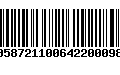 Código de Barras 00587211006422000987