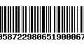 Código de Barras 00587229806519000673