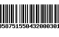 Código de Barras 00587515504320003015