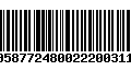 Código de Barras 00587724800222003112