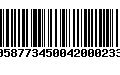 Código de Barras 00587734500420002333