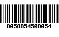 Código de Barras 0058854500054