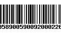 Código de Barras 00589005900920002267