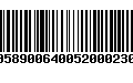 Código de Barras 00589006400520002302