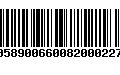 Código de Barras 00589006600820002273