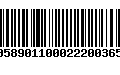 Código de Barras 00589011000222003656